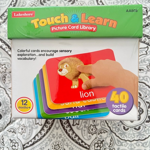 Lakeshore 40 Fun-to-Touch Learning Cards - Colorful Touch & Feel Flashcards - Picture 3 of 3